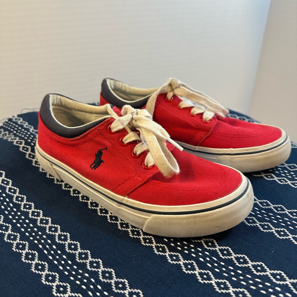 Polo by Ralph Lauren Kids Red Canvas Sneakers size 1